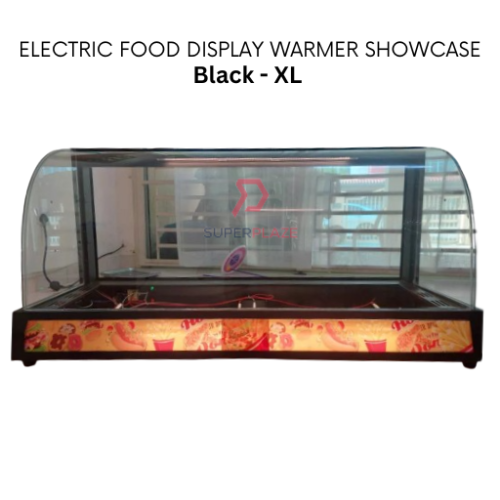 Black 120cm XL Commercial Electric Food Display Warmer Show Case Heating Machine
