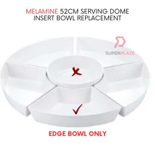 Edge Bowl Only Melamine For 52cm Serving Dome Insert Replacement