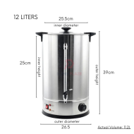 12 Liters Commercial Electric Water Boiler Automatic Temperature Control Beverage Dispenser