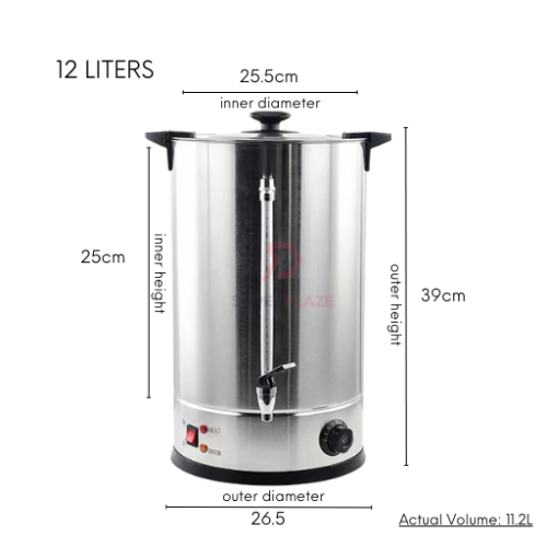 12 Liters Commercial Electric Water Boiler Automatic Temperature Control Beverage Dispenser