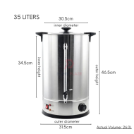 35 Liters Commercial Electric Water Boiler Automatic Temperature Control Beverage Dispenser