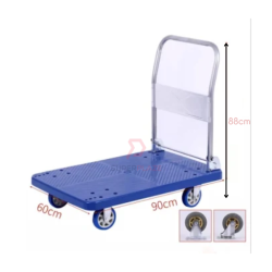 Blue Color 300kg Heavy Duty Fibre Plastic Platform Hand Truck Multifunctional Trolley Cart Carrier