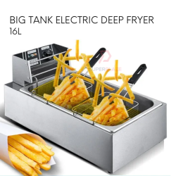 16L Auto Big Commercial Electric Deep Fryer Single Tank Multi Cooker French Fried Western