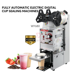 WY680 Semi Auto Commercial Plastic Bubble Tea Film Paper Cup Sealer Sealing Machine