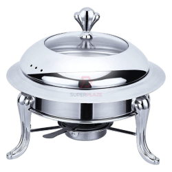 20cm Silver Color Stainless Steel Crown Buffet Set Round Chafing Dish Chafer Serving Tray Catering Dome