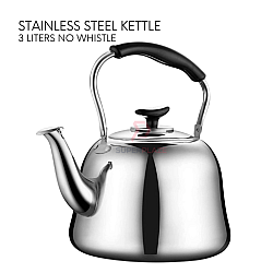 3 Liters No Whistle Kettle Stainless Steel Flexible Handle Beverage Boiling Kettle Water Dispenser
