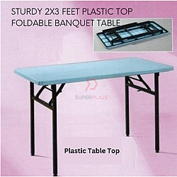 PB823 3V 2x3 Feet Plastic Top Foldable Banquet Table Study Table Function Event Station Desk