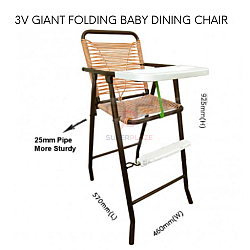 3V Giant Folding Baby Dining High Chair Infant Chair Kid Children Seat Baby Chair