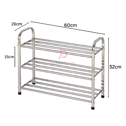 3 Tiers Stainless Steel Multi Layer Shoe Rack Flower Slipper Sandal Multifunctional Rack