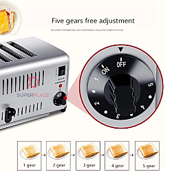 4 Slice Toaster Commercial Stainless Steel Bread Toaster Machine Sanwish Mesin Roti Bakar 4 Slice Toaster Commercial Stainless Steel Bread Toaster Machine Sanwish Mesin Roti Bakar