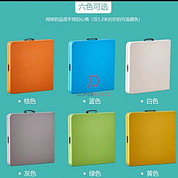 Blue 2x4 Feet Foldable Banquet Table Portable Briefcase Exhibition Folding Picnic Market Table