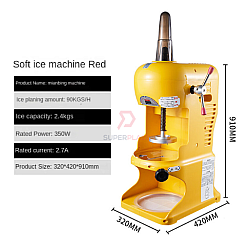 Yellow Butter Adjustable Commercial Ice Shaver Snow Cone Maker Ice Shaving Machine