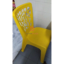 Yellow Color 2 Pcs 3V EZ High Quality Stackable Dining Plastic Chair Rest Chair Heavy Duty