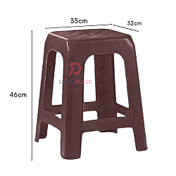 6 Units Dark Brown 3V Stackable Plastic Stool Plastic Chair Plastic Bench Guest Stool