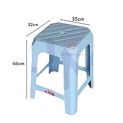 2 Units Marble Blue 3V Stackable Plastic Stool Plastic Chair Plastic Bench Guest Stool