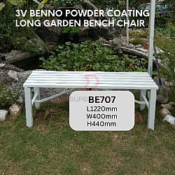White Color 3V Benno Powder Coating Bench Long Garden Guest Outdoor Chair Garden Chair