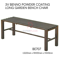 Copper Hammertone Color 3V Benno Powder Coating Bench Long Garden Guest Outdoor Chair