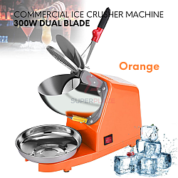 Orange Color 300W Electric Automatic Double Blade Ice Crusher Shaving Machine
