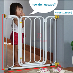4 Feet 120cm 3V Babson Baby Safety Gate Infant Fence Security Gate Staircase
