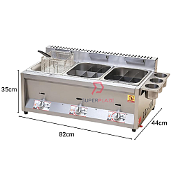 Fryer Oden 3 x 8L With Regulator Triple Gas Commercial Multifunctional Ventilation Deep Oden Cooker Fryer Oden 3 x 8L With Regulator Triple Gas Commercial Multifunctional Ventilation Deep Oden Cooker