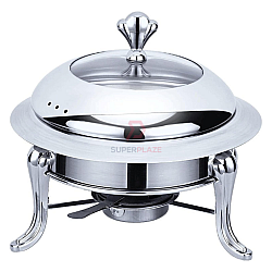 26cm Silver Color Stainless Steel Crown Buffet Set Round Chafing Dish Chafer Serving Tray Catering Dome