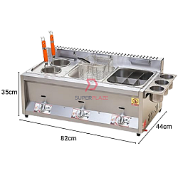 Fryer Oden Noodle 3 x 8L With Regulator Triple Gas Commercial Multifunctional Ventilation Deep Oden Cooker Fryer Oden Noodle 3 x 8L With Regulator Triple Gas Commercial Multifunctional Ventilation Deep Oden Cooker