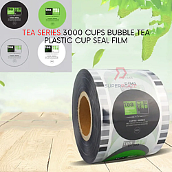 Tea Series Design 3000 Cups Bubble Tea Cup Seal Film Plastic Cup Sealing Roll Manual Semi Automatic