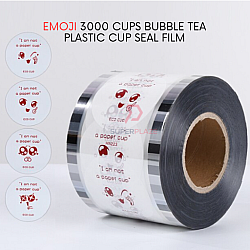 Emoji Design 3000 Cups Bubble Tea Cup Seal Film Plastic Cup Sealing Roll Manual Semi Automatic