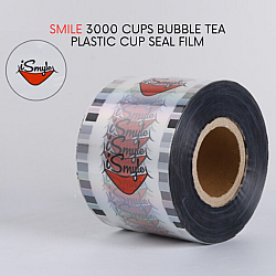 Smile Design 3000 Cups Bubble Tea Cup Seal Film Plastic Cup Sealing Roll Manual Semi Automatic