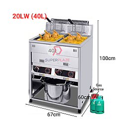 BDH-20LW 40 Liters XL Commercial Gas Deep Fryer Stand Landed Automatic Temperature Deep Fryer