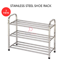 3 Tiers Stainless Steel Multi Layer Shoe Rack Flower Slipper Sandal Multifunctional Rack