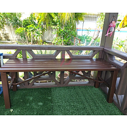 Copper Hammertone Color 3V Benno Powder Coating Bench Long Garden Guest Outdoor Chair