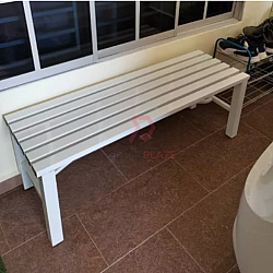White Color 3V Benno Powder Coating Bench Long Garden Guest Outdoor Chair Garden Chair