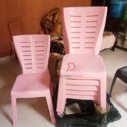 Pink Color 6 Pcs 3V Eletta High Quality Plastic Rest Chair Stackable Dining Chair