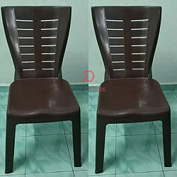 Dark Brown Color 6 Pcs 3V Eletta High Quality Plastic Rest Chair Stackable Dining Chair