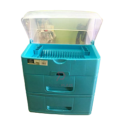 Blue Color 3 Tiers Century Dishes Drainer Cabinet Kitchen Storage Rack