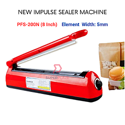 PFS-200N 8 Inch Element Width 5mm New Plastic Impulse Sealer Machine Laminated Poly Bag Packaging Sealing