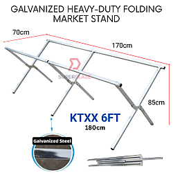 KTXX 6 Feet Galvanized Steel Heavy Duty Night Market Folding Stand Table Kaki Pasar Malam Bazaar Kaki Lipat Serbaguna