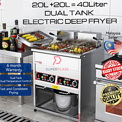 40 Liters Dual Tank Commercial Electric Deep Fryer Desktop Automatic Temperature Fryer 40 Liters Dual Tank Commercial Electric Deep Fryer Desktop Automatic Temperature Fryer