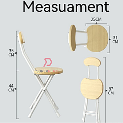 Black Color Folding Chair Kerusi Solat Camping Chair Stool Study Backrest Chair