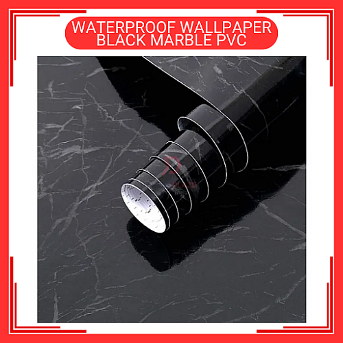 60cm x 50m Black Marble PVC Waterproof Wallpaper Wall Sticker Kertas Dinding 60cm x 50m Black Marble PVC Waterproof Wallpaper Wall Sticker Kertas Dinding