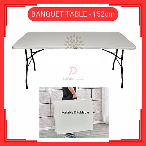 5 Kaki 5 Feet Foldable Banquet Table Event  Catering  Hall  Buffet Folding Table Pasar Malam Meja Lipat Niaga