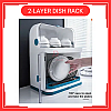 2 Layers Dust Proof Anti Dust Covered Dish Rack Drainer Rak Pinggan Berpenutup Anti Habuk 2 Tingkat