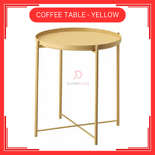 Yellow Coffee Table Tray Table Removable Tray Top  Side Table  Coffee Table Meja Tepi Sofa Meja Kecil