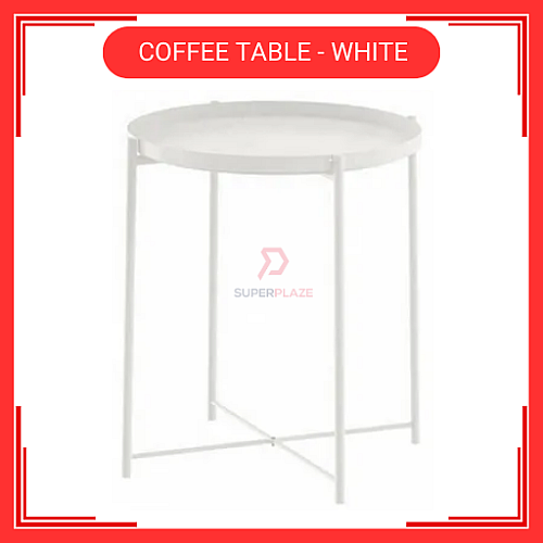 White Coffee Table Tray Table Removable Tray Top  Side Table  Coffee Table Meja Tepi Sofa Meja Kecil
