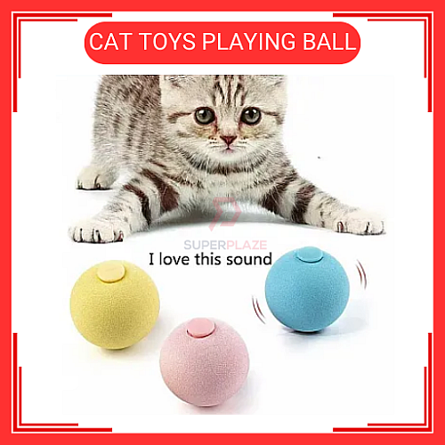 Pink Colour Catnip Cat Toys Playing Ball with Animal Sound Bola Mainan Kucing Warna Pink