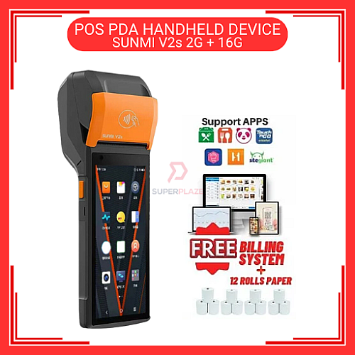 SUNMI V2s 2G Plus 16G 4G WiFi Smart Mobile Terminal Handheld POS Grabfood Foodpanda Shopeefood Machine
