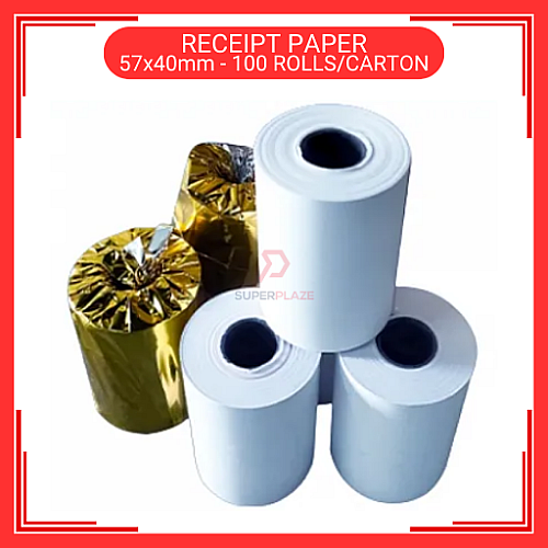57x40mm Receipt Paper 100 Rolls Carton