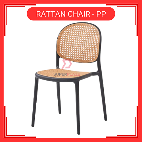 PP Rattan Chair Outdoor Home Modern Style Dining Chair Backrest Stool