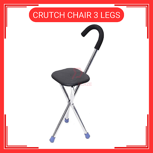 Portable Light Weight Tripod Stainless Folding Crutch Chair 3 Legs